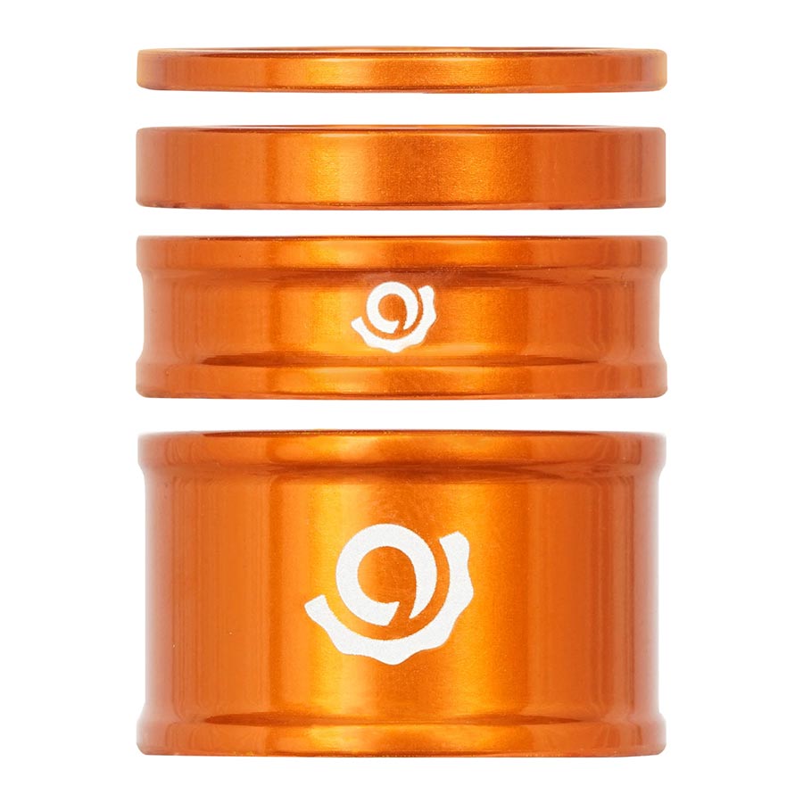 Industry Nine, iRiX, Headset Spacer Kit, 1-1/8'', Height: 2.5mm/5mm/10mm/20mm, Aluminum, Orange