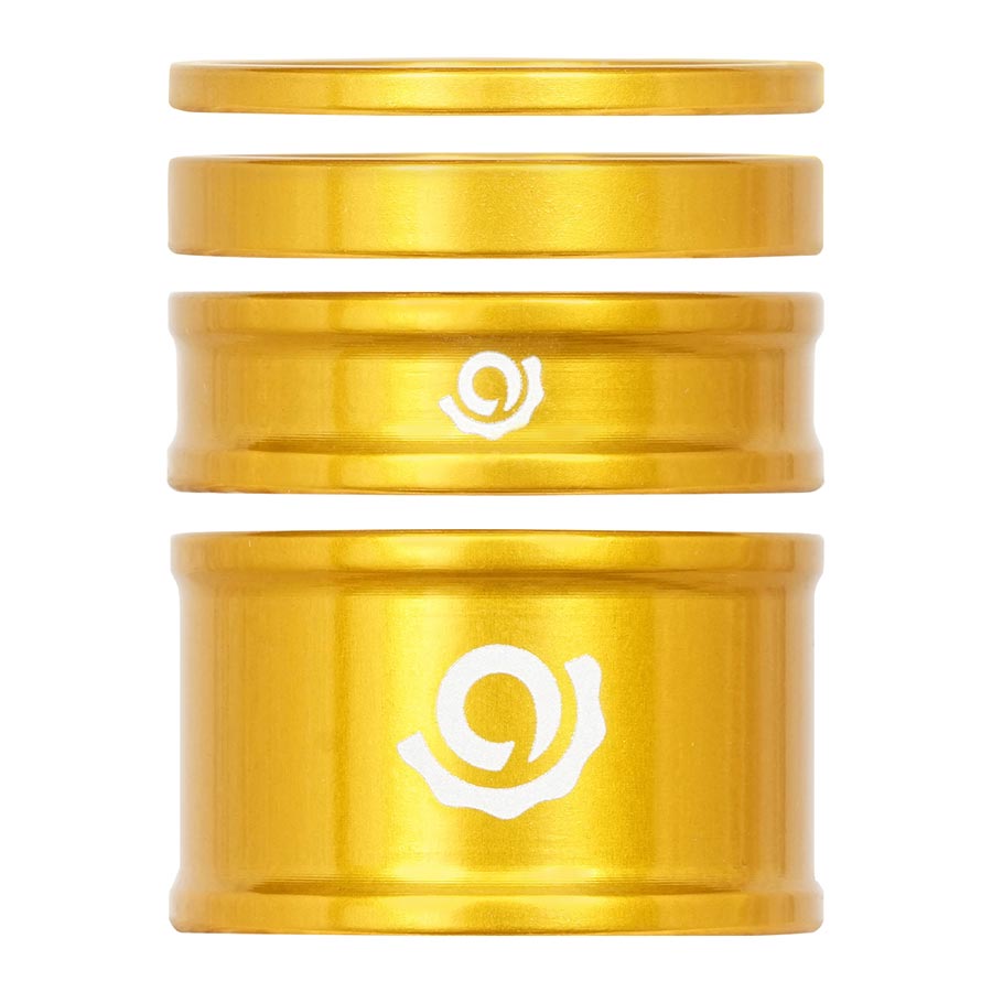 Industry Nine, iRiX, Headset Spacer Kit, 1-1/8'', Height: 2.5mm/5mm/10mm/20mm, Aluminum, Gold