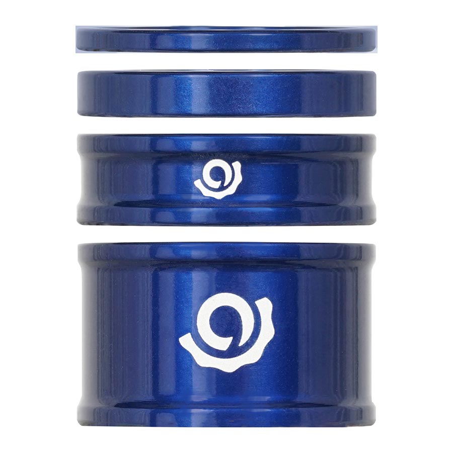 Industry Nine, iRiX, Headset Spacer Kit, 1-1/8'', Height: 2.5mm/5mm/10mm/20mm, Aluminum, Blue