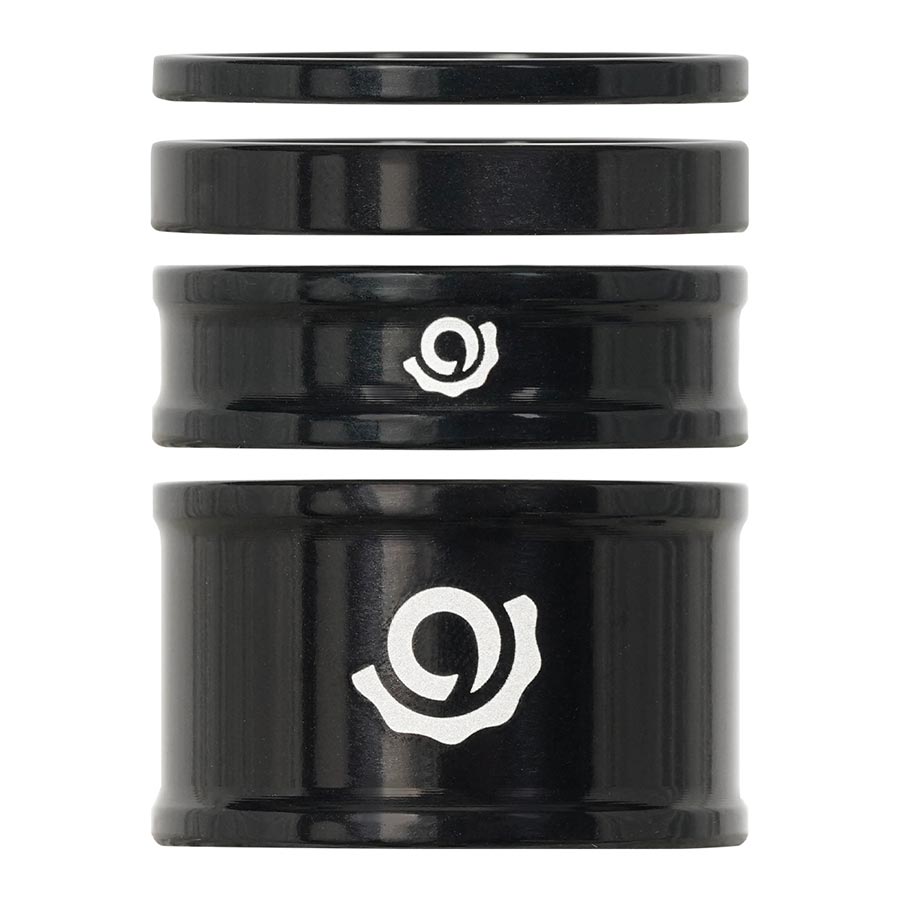 Industry Nine, iRiX, Headset Spacer Kit, 1-1/8'', Height: 2.5mm/5mm/10mm/20mm, Aluminum, Black