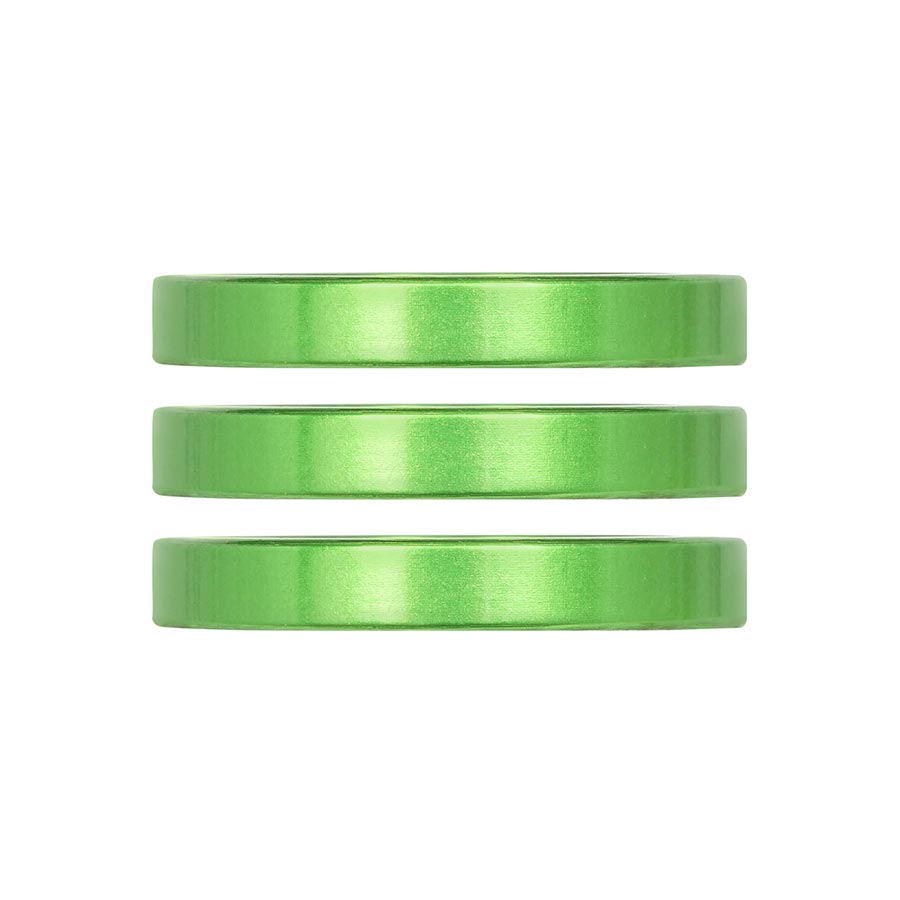 Industry Nine, iRiX, Headset Spacer, 1-1/8'', Height: 5mm, Aluminum, Lime, 3pcs