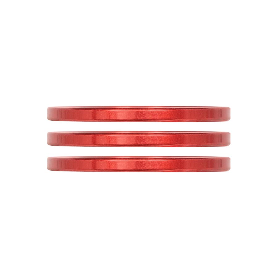 Industry Nine, iRiX, Headset Spacer, 1-1/8'', Height: 2.5mm, Aluminum, Red, 3pcs