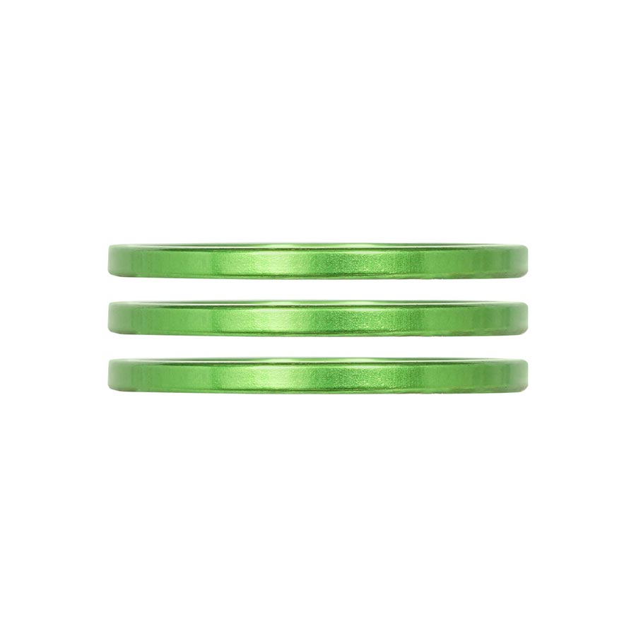 Industry Nine, iRiX, Headset Spacer, 1-1/8'', Height: 2.5mm, Aluminum, Lime, 3pcs
