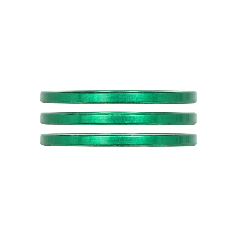 Industry Nine, iRiX, Headset Spacer, 1-1/8'', Height: 2.5mm, Aluminum, Green, 3pcs