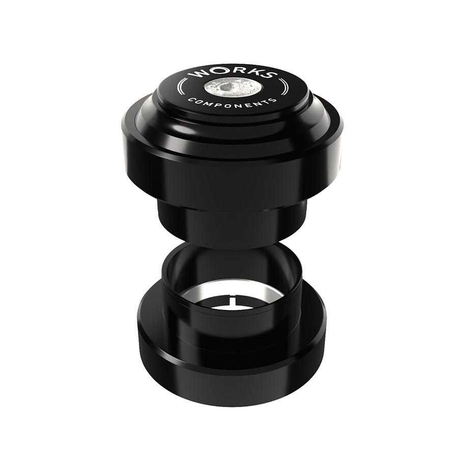 Works Components, 1.0 EC34-EC34 Angleset-1 1/8'', Headset, : EC34/28.6 | EC34/30, External, Threadless, Complete, Black, Set 3 107-116mm