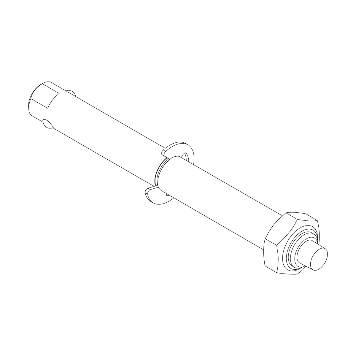 Push button clevis axle 50mm