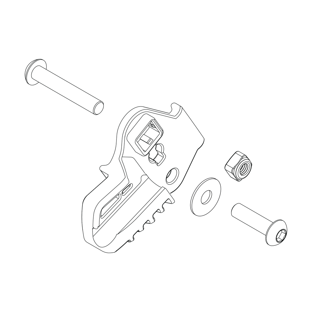 Cargo bag hinge bracket left