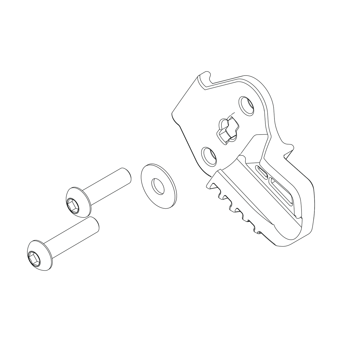 Cargo bag hinge bracket right