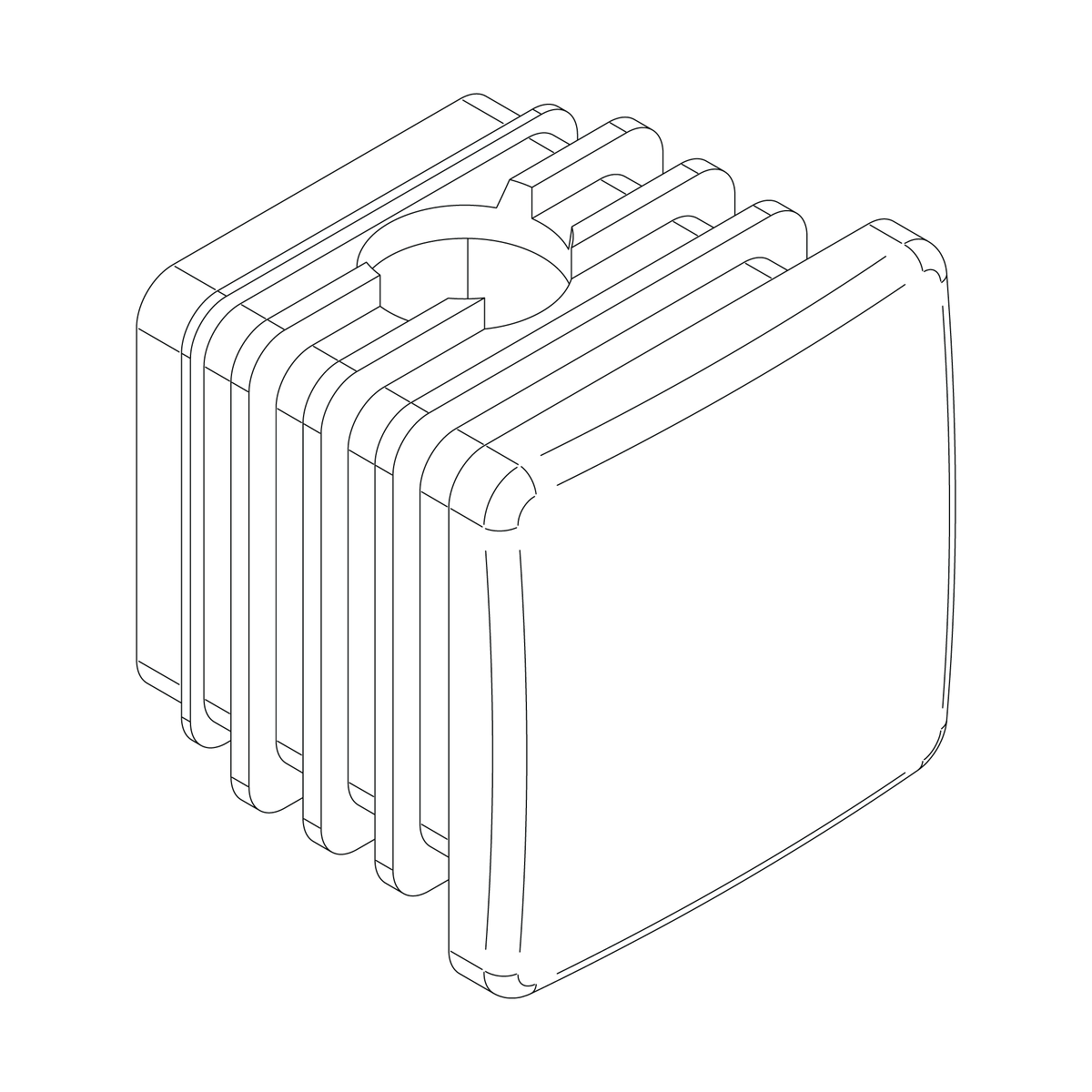 End cap 1" square