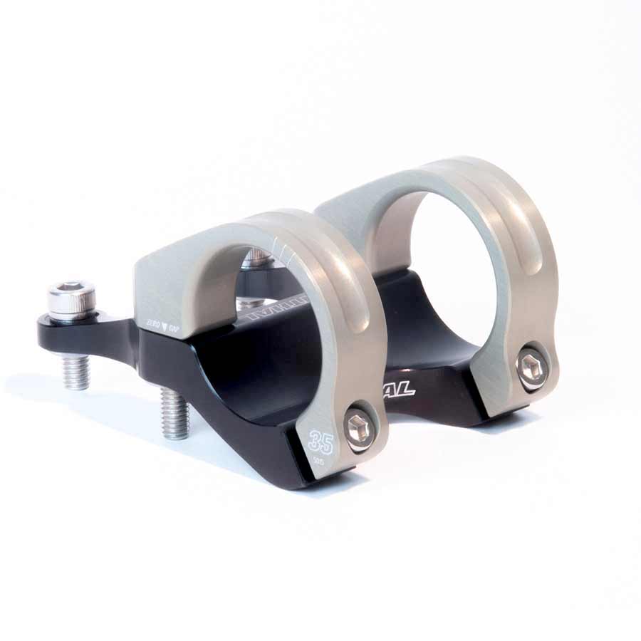 Renthal, Integra 35, Stem, Clamp: 35mm, L: 50mm, Steerer: Direct Mount, 0°, Black/Gold