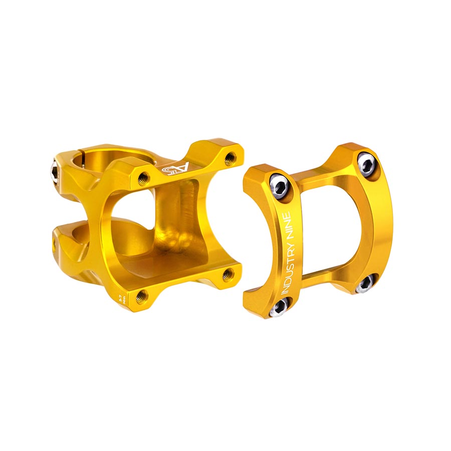 Industry Nine, A35, Stem, Diameter: 35mm, Length: 32mm, Steerer: 1-1/8'', 9°, Gold
