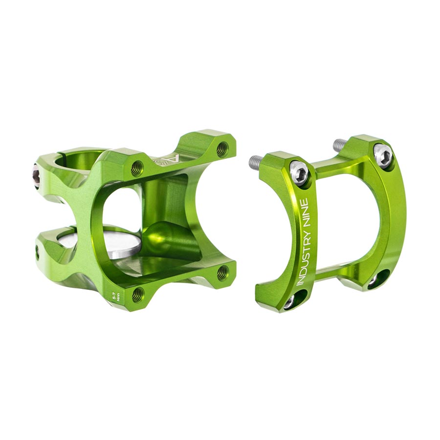 Industry Nine, A35, Stem, Diameter: 35mm, Length: 32mm, Steerer: 1-1/8'', 9°, Lime Green