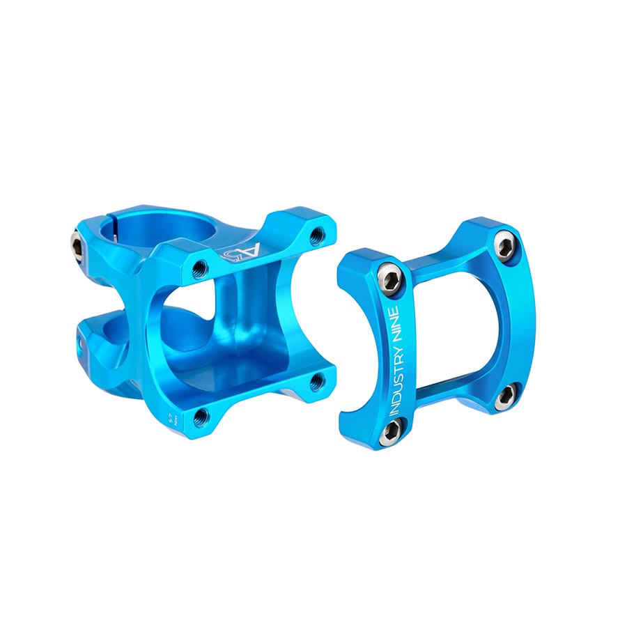 Industry Nine, A318, Stem, Diameter: 31.8mm, Length: 40mm, Steerer: 1-1/8'', 6°, Turquoise