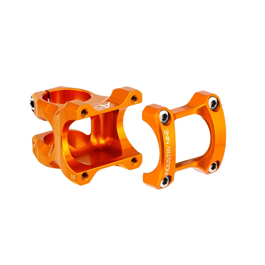 Industry Nine, A318, Stem, Diameter: 31.8mm, Length: 40mm, Steerer: 1-1/8'', 6°, Orange