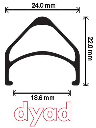 Velocity Dyad Rim 650B (27.5) 32 hole Machined Sidewalls Black