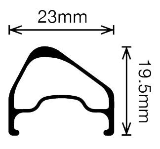 Velocity A23 O/C Rear Rim 700c 32 hole MSW Black