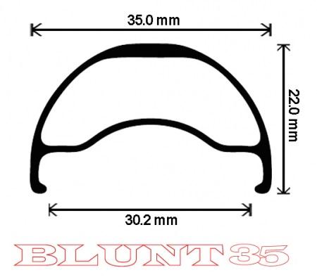 Velocity Blunt 35 Rim, 650B x 28 hole, NONmsw Black (P35 rim)