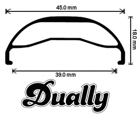 Velocity Dually Rim 26" 32 hole NONmsw Black