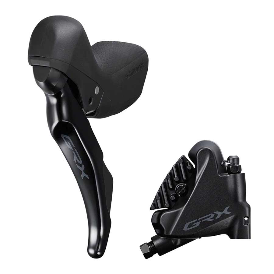 Shimano, GRX ST-RX400-R / BR-RX400-R, Road Hydraulic Disc Brake, Rear, 10 speed, Flat mount, 140 or 160mm (not included), Black, Set