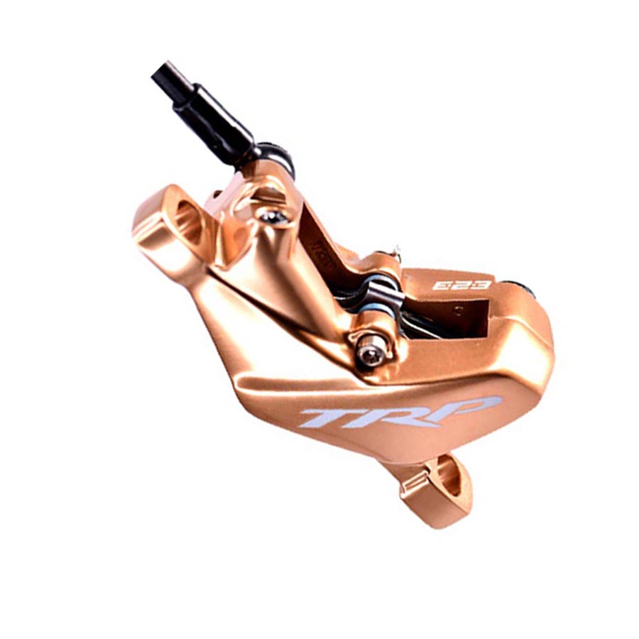 TRP, DH-R EVO HD-M846, MTB Hydraulic Disc Brake, Left, Post mount, Disc: Not included, 320g, Gold