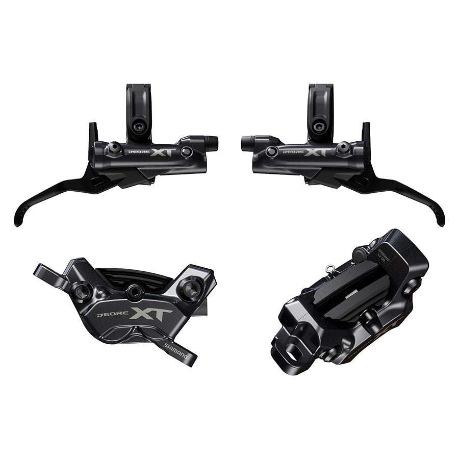 Shimano, XT BL-M8200 / BR-M8220 Kit, MTB Hydraulic Disc Brake, Front and Rear, Post mount, Disc: Not included, Black, IBRM8220UPGKIT1