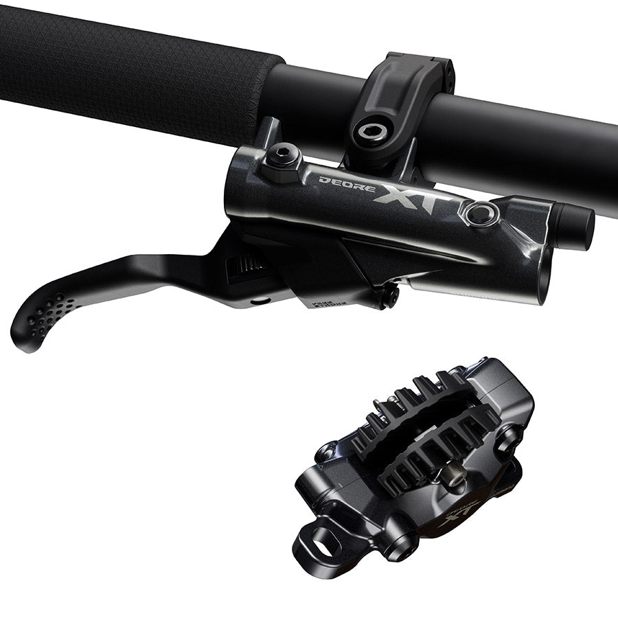 DISC BRAKE ASSEMBLED SET/J-kit, DEORE XT, BL-M8200(R), BR-M8200(R), W/O ADAPTER, METAL PAD(W/FIN), 1700MM HOSE (SM-BH90-SBM BLACK), W/CONNECTER INSERT
