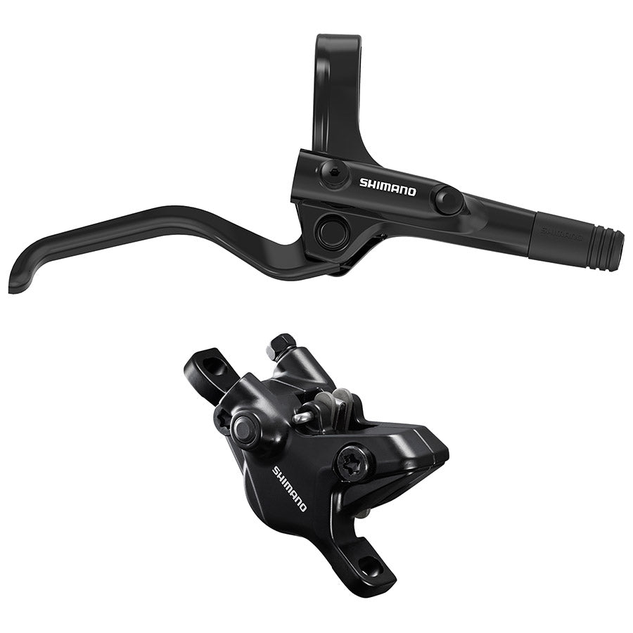 DISC BRAKE ASSEMBLED SET/J-kit, BL-UR405(R), BR-MT410(R), BLACK, SHORT REACH, W/O ADAPTER, RESIN PAD (W/O FIN), 1700MM HOSE (SM-BH59-SS BLACK), W/CONNECTER INSERT