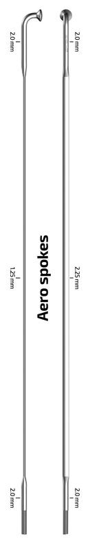 Sapim, CX-Sprint Black J-Bend, Spokes, Aero, Black, 2.0 / 2.25 x 1.25 / 2.0, Length: 310mm, No threads, Cut to size