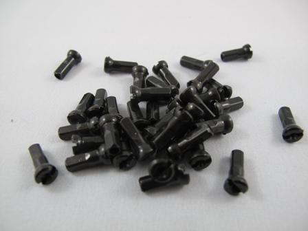 Sapim Nipple Brass 12mm, Black, Polyax, Bag of 100