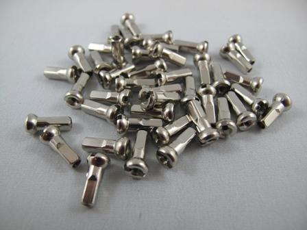 Sapim Nipple Brass 14mm, Silver, Polyax, Bag of 100