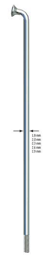 Sapim Leader Spoke, Straight Gauge 14g, 278mm, Silver, Bag/50