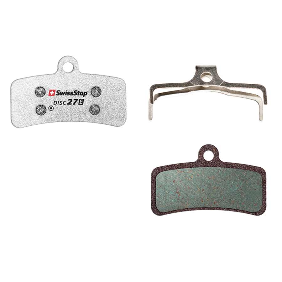 SwissStop, Disc 27 E, Disc brake pads, Shape: XTR 9120/8120/8020, SLX 7120, Saint 820, TRP Slate T4, Quadiem, BR-M9120, BR-M8020, BR-M810, BR-M640, BR-MT520, Organic, Pair