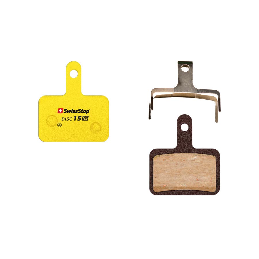 SwissStop, Disc 15 RS, Disc Brake Pads, Shape: Shimano B-Type, Organic, Pair, Deore BR-MT410/M575/M525, Alivio, Acera, Altius