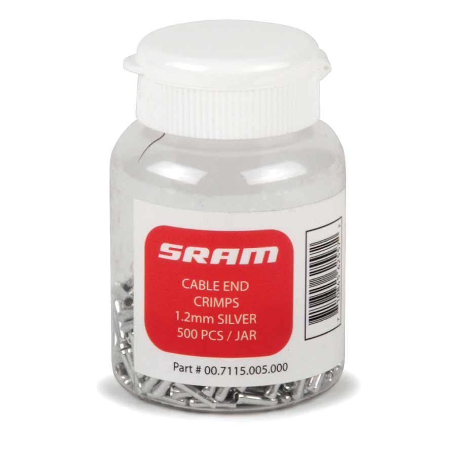SRAM, JAR OF 500 PITSTOP 1.2mm SHIFT CABLE ENDS - SILVER
