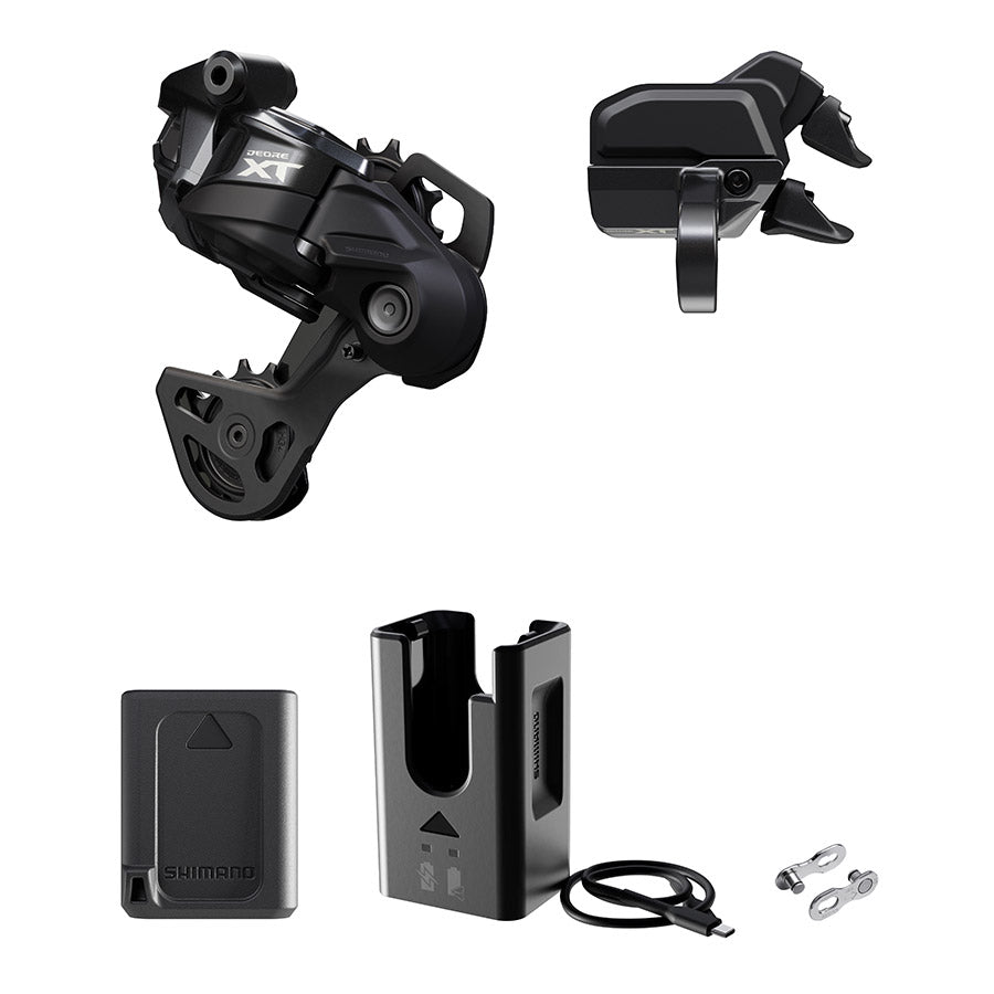 Shimano, Deore XT Di2 RD-M8250 Kit, Rear Derailleur, Speed: 12, Cage: GS, Black, clamp band, IGPM8250UPG03