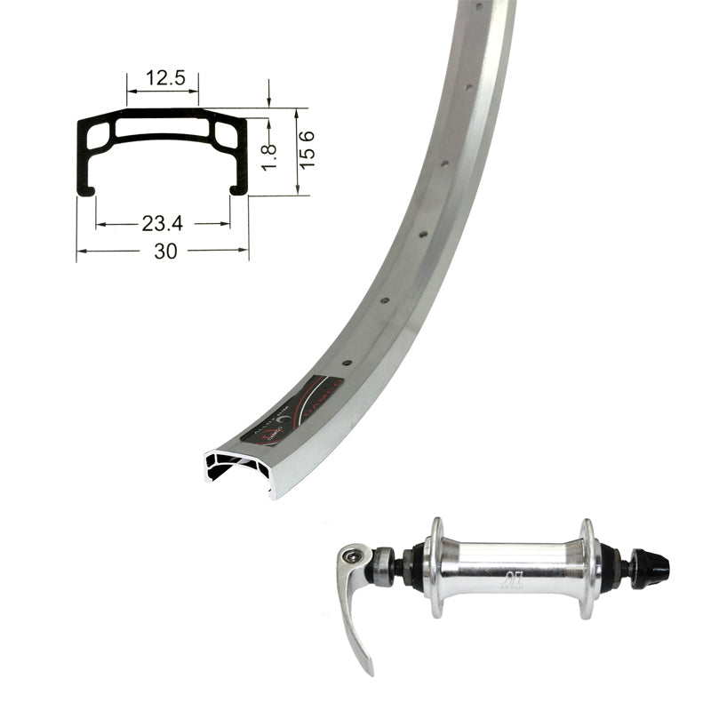 DAMCO - 27.5'' ALLOY SILVER WIDE (CNC) - FRONT / QR
