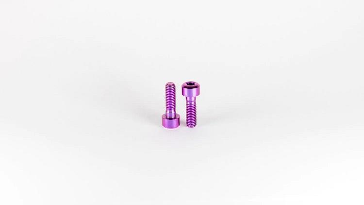 Oak Components Titanium Bolt Kit, M5 x 16mm Length, 6 pieces, Purple (For Eternal Stem)
