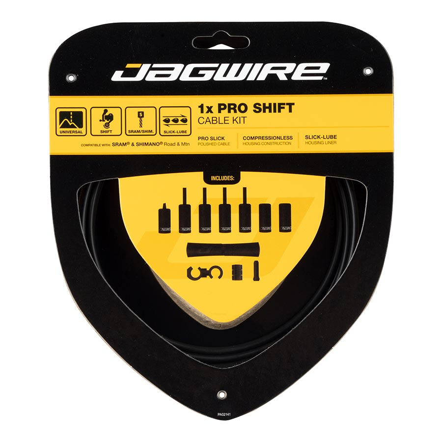 Jagwire, Pro Shift 1x Kit, Shifter Cable and Housing Set, Stainless Steel, 2200mm, Black (Matte), Shimano/SRAM