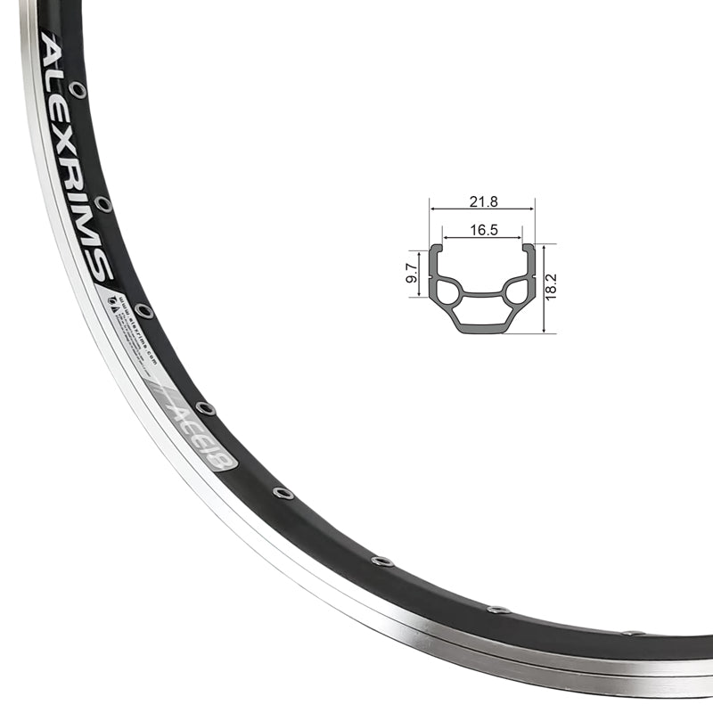 ALEXRIMS - 700C ACE18 (DOUBLE WALL) - BLACK 36H