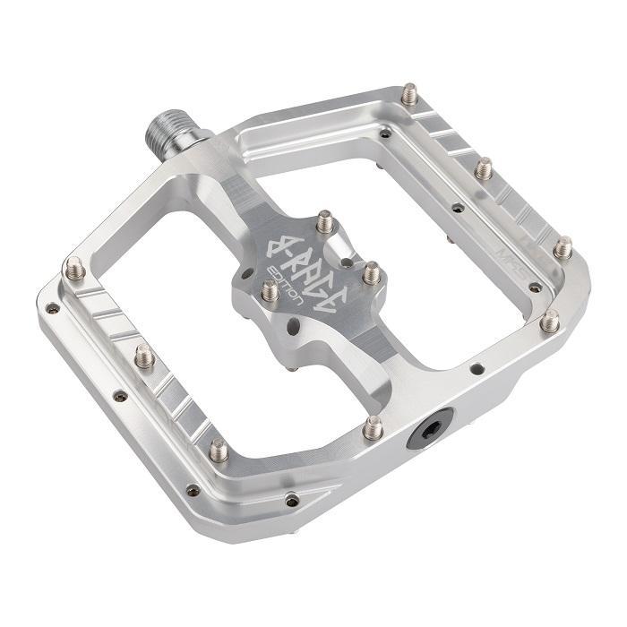 Burgtec Penthouse MK5 Flat Pedal, B-Rage Edition, Rhodium Silver, Pair