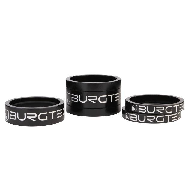 Burgtec Stem Spacer Kit (2x 5mm, 1x 10mm, 1x 20mm), Burgtec Black