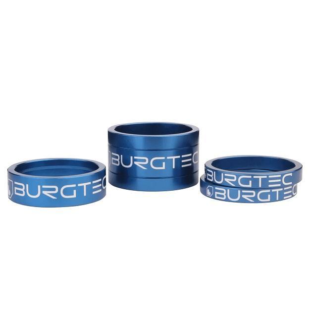 Burgtec Stem Spacer Kit (2x 5mm, 1x 10mm, 1x 20mm), Deep Blue