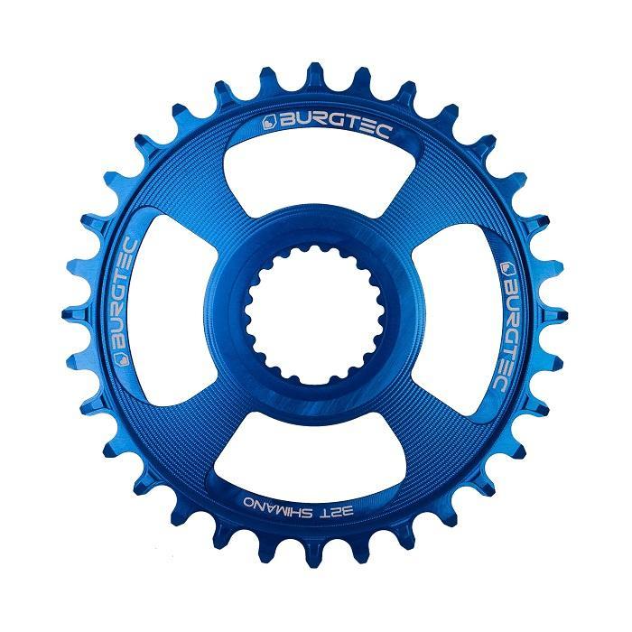 Burgtec ThickThin Chainring, Shimano Direct Mount, 28T, Deep Blue