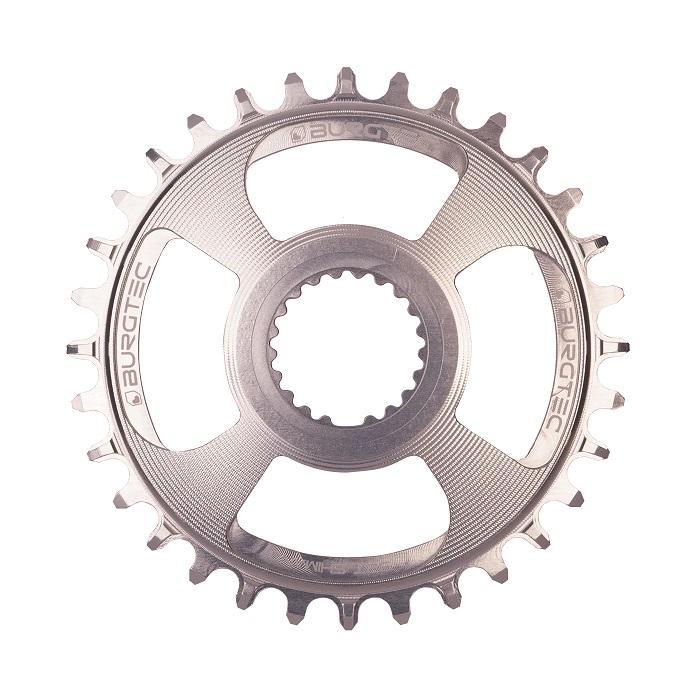 Burgtec ThickThin Chainring, Shimano Direct Mount, 30T, Rhodium Silver