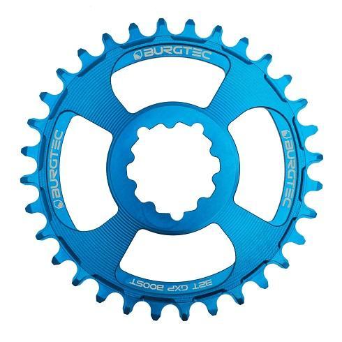 Burgtec ThickThin Chainring, Sram GXP, 3mm Boost Offset, 28T, Deep Blue