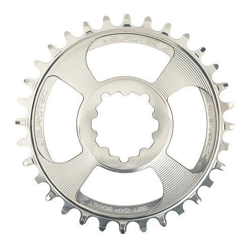 Burgtec ThickThin Chainring, Sram GXP, 3mm Boost Offset, 28T, Rhodium Silver