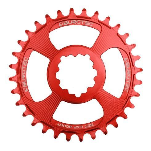 Burgtec ThickThin Chainring, Sram GXP, 3mm Boost Offset, 30T, Race Red