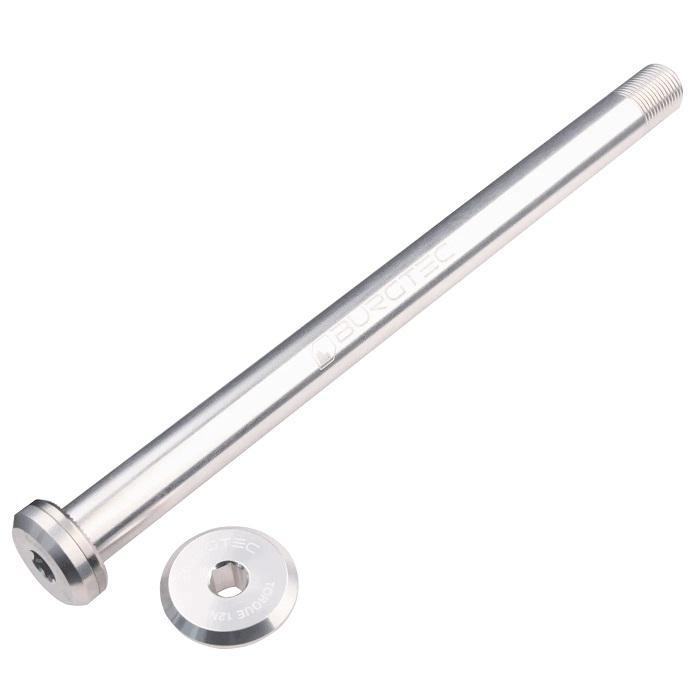 Burgtec Rear Axle, 168.5mm x 12mm x 1.0mm Pitch (Santa Cruz), Rhodium Silver