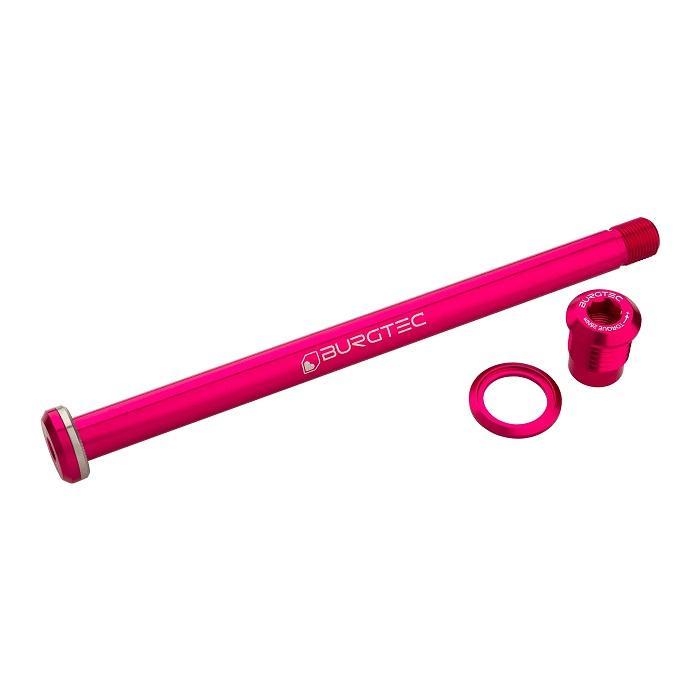 Burgtec Rear Axle, 174mm x 12mm x 1.0mm Pitch (Yeti), Toxic Barbie Pink