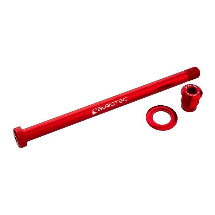 Burgtec Rear Axle, 184.5mm x 12mm x 1.0 Pitch (Trek), Race Red